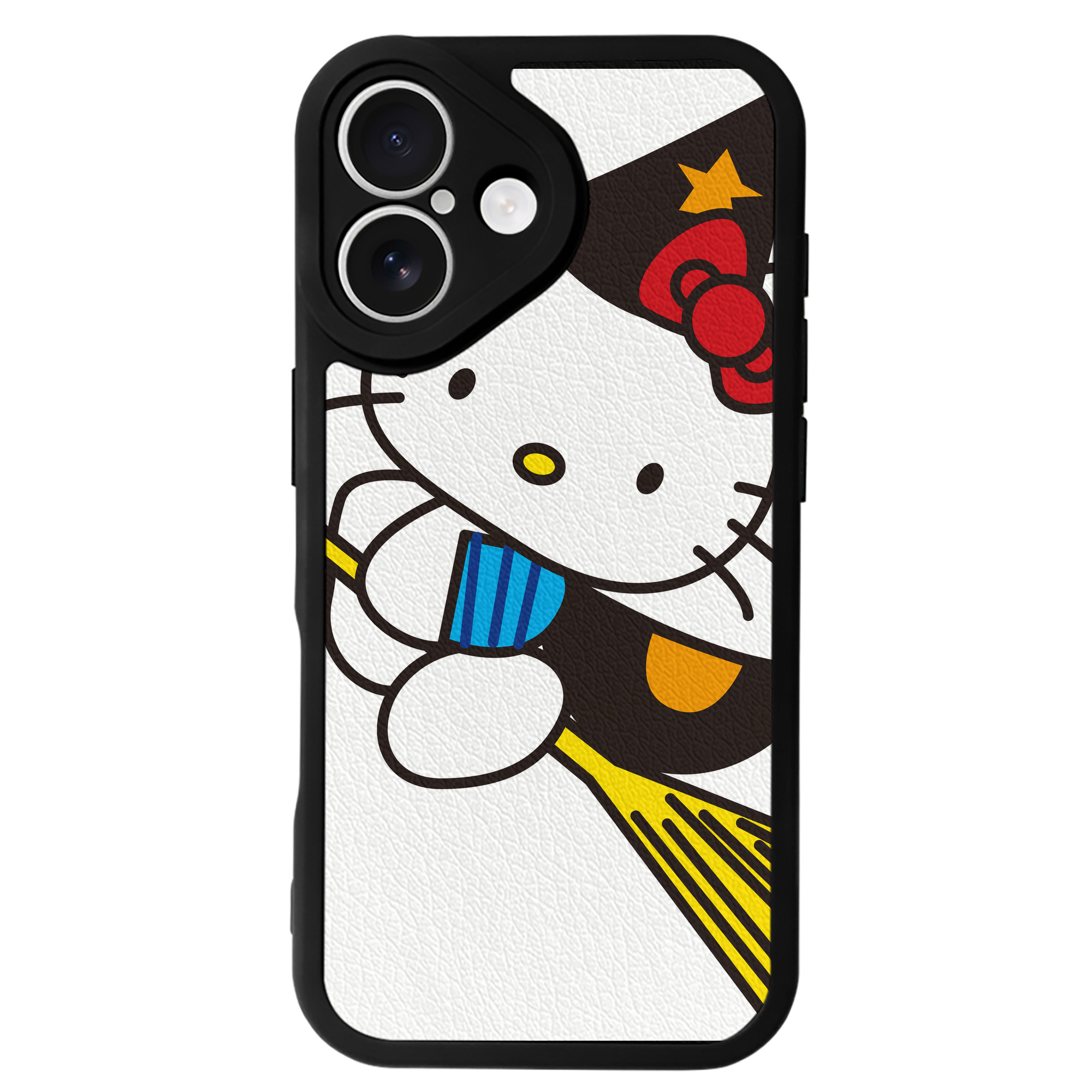 （画像用） Hello Kitty ハローキティ 【iPhone 16シリーズ対応】シリコンスマホケース（レザー調） 材質：シリコン
